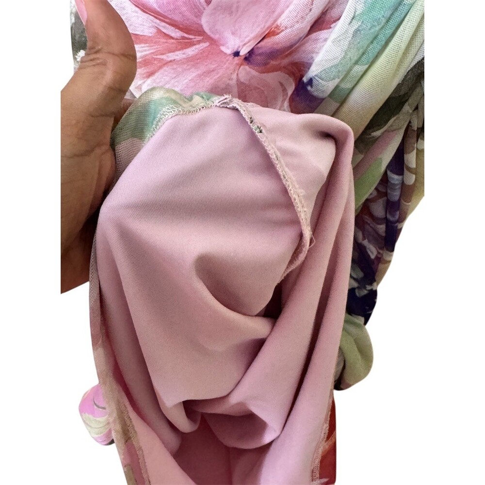 Anthropologie BHLDN Maxi Dress Womens Size L Purple Pink Floral off the shoulder - Picture 7 of 10